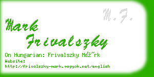 mark frivalszky business card